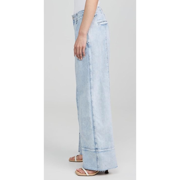 RAG & BONE WMNS 28 FEATHERWEIGHT ARIANNA CROPPED PALAZZO BLUE WIDE LEG JEANS NEW - Picture 3 of 14